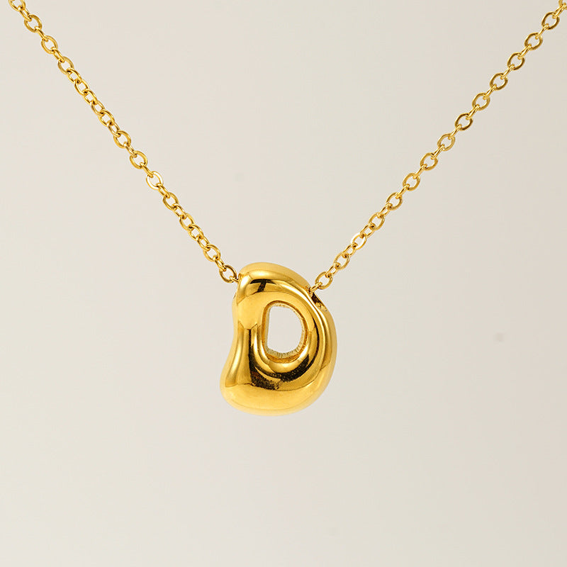 Wholesale Glossy bubble letter necklace for women 26 English letter pendants